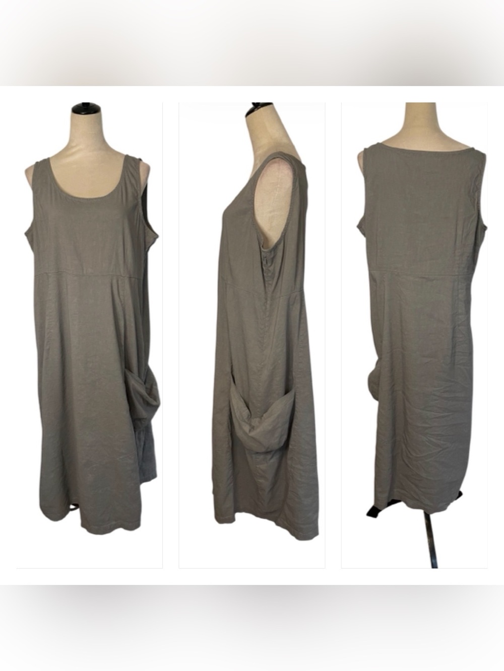 Eileen Fisher Sleeveless Lagenlook Dress in Gray
